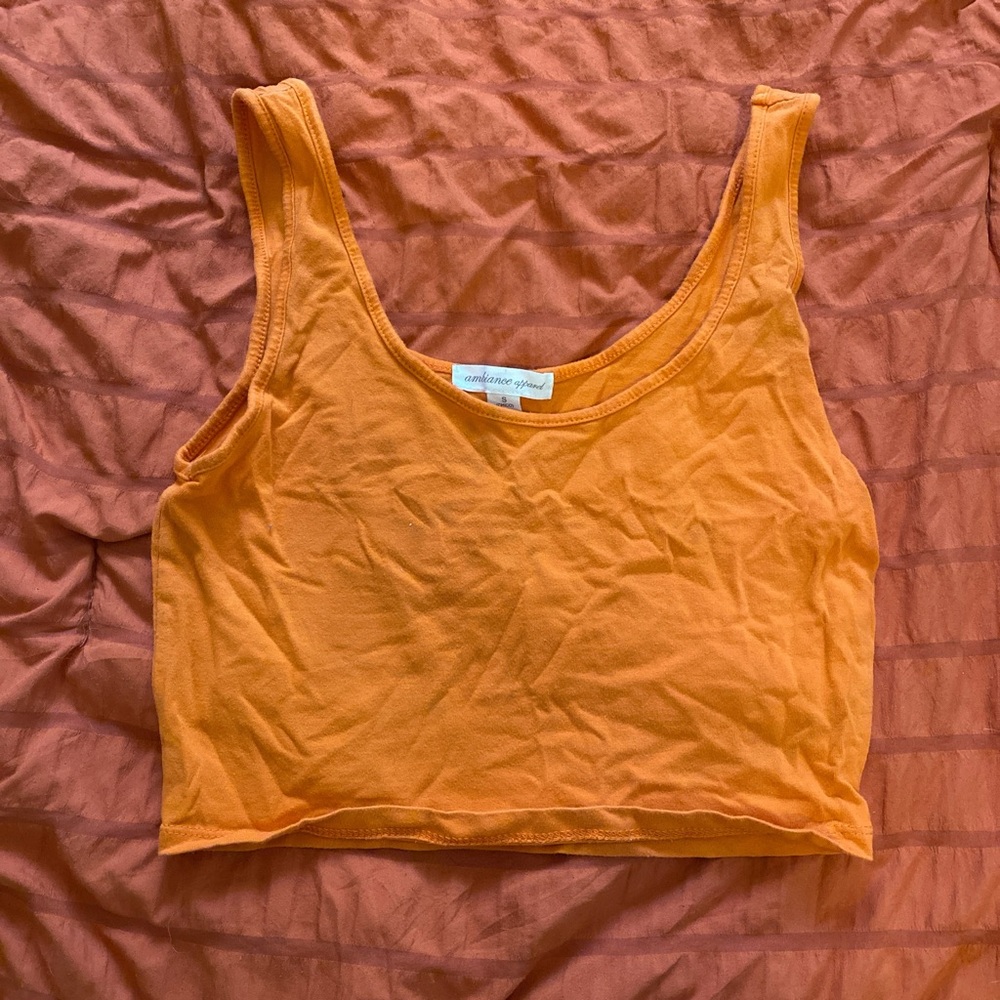 Ambiance Vibrant Orange Crop Top
